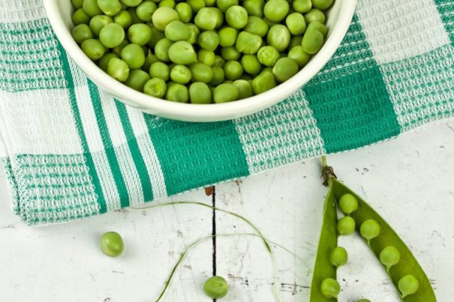Green Peas On White Ceramic Bowl